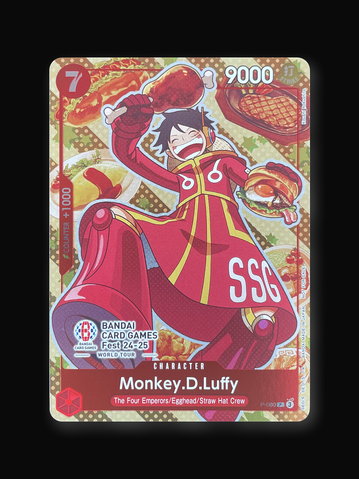 Monkey.D.Luffy P-080 Bandai Card Games Fest 24-25 World Tour One Piece-front