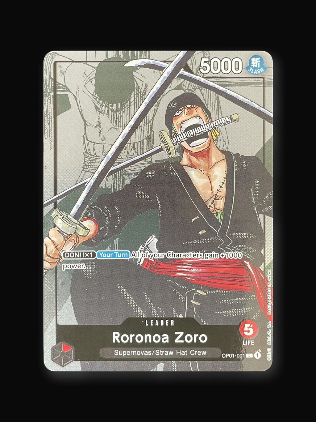Roronoa Zoro OP01-001 Promo One Piece Romance Dawn (Alternate Art)-front
