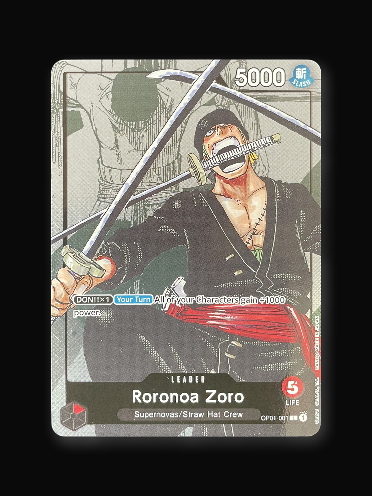 Roronoa Zoro OP01-001 Promo One Piece Romance Dawn (Alternate Art)-front