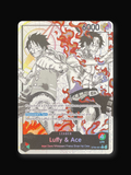 Luffy & Ace ST30-001 Leader One Piece Card Game (Parallel)-front