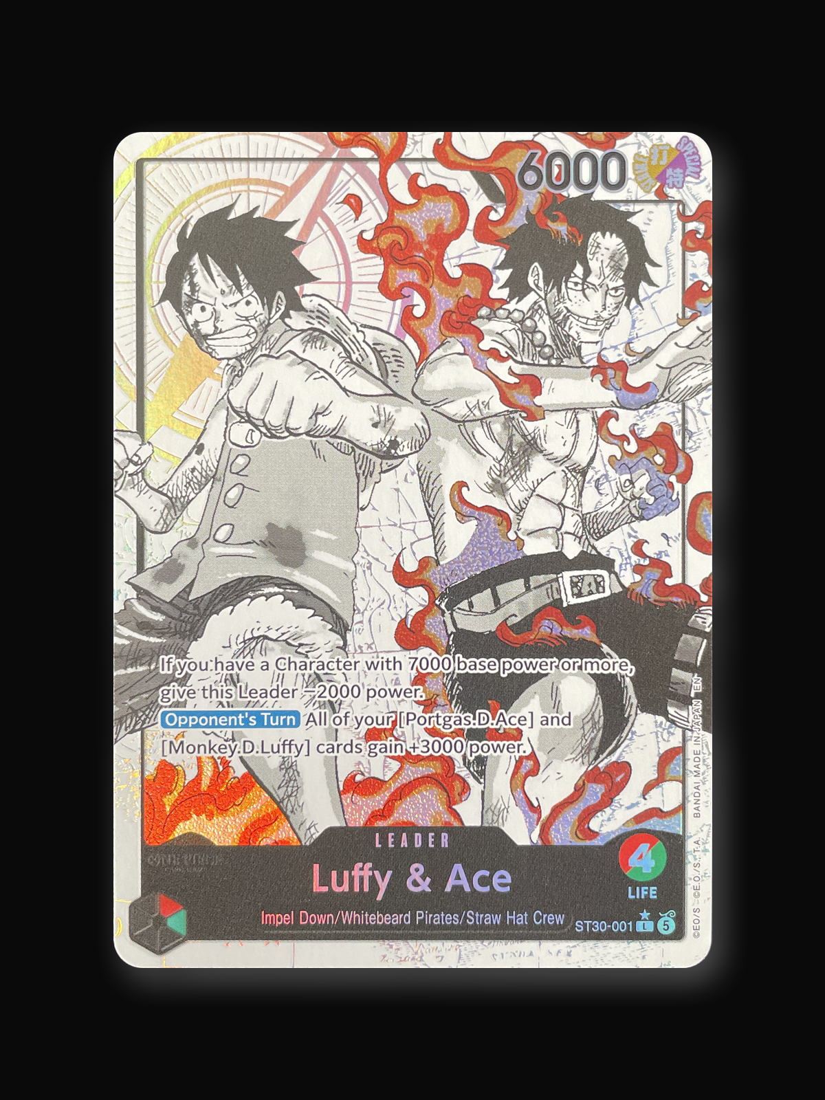 Luffy & Ace ST30-001 Leader One Piece Card Game (Parallel)-front