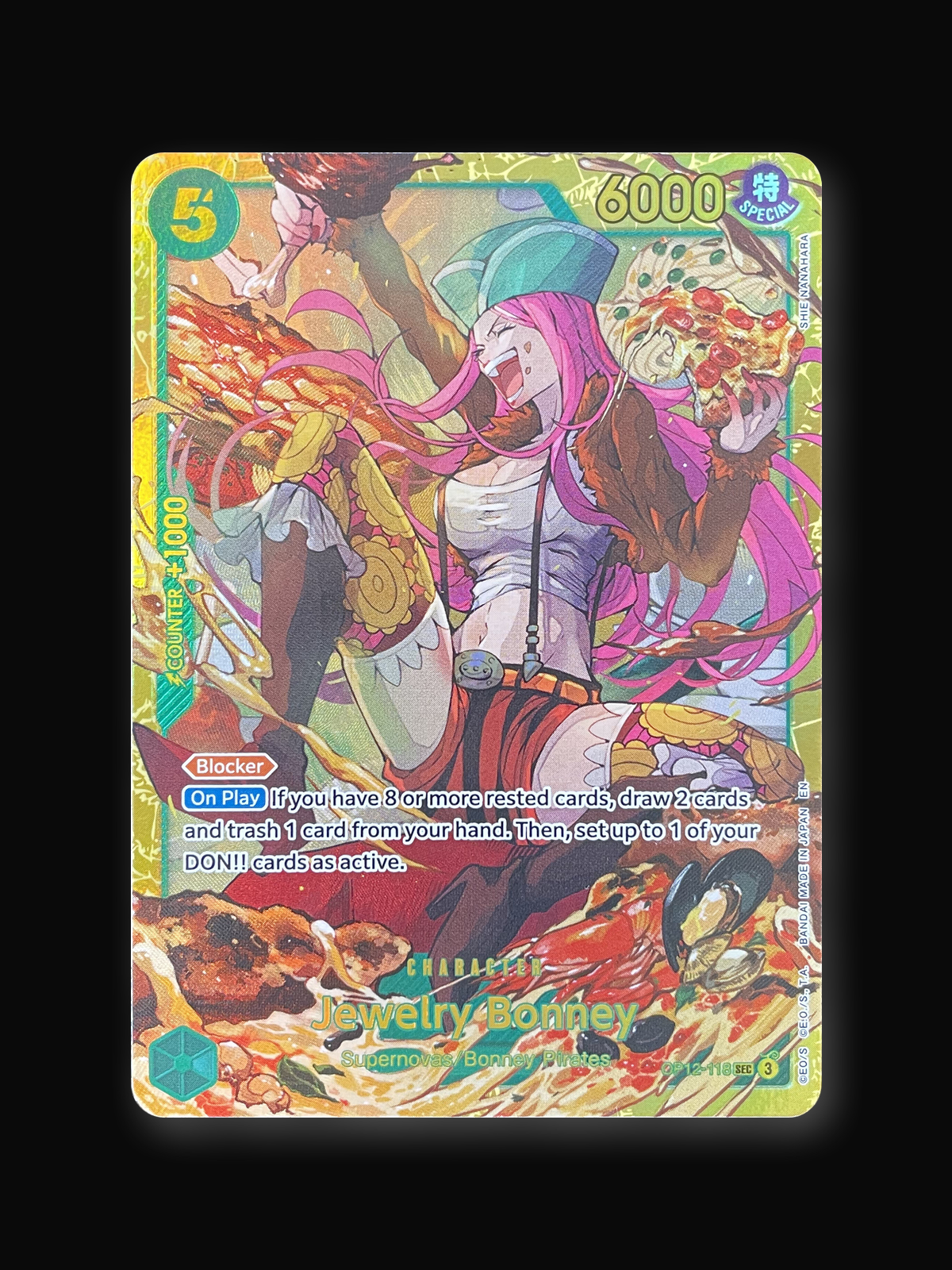 Jewelry Bonney Secret Rare One Piece Card Game -front