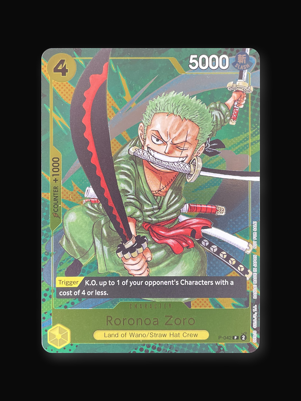Roronoa Zoro P-042 One Piece Card Game Promo-front