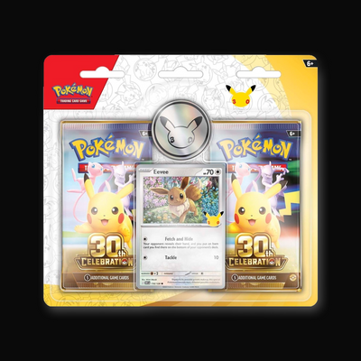 Pokémon 30th Celebration 2-Pack Blister with Eevee Promo, factory sealed Pokémon Booster Pack
