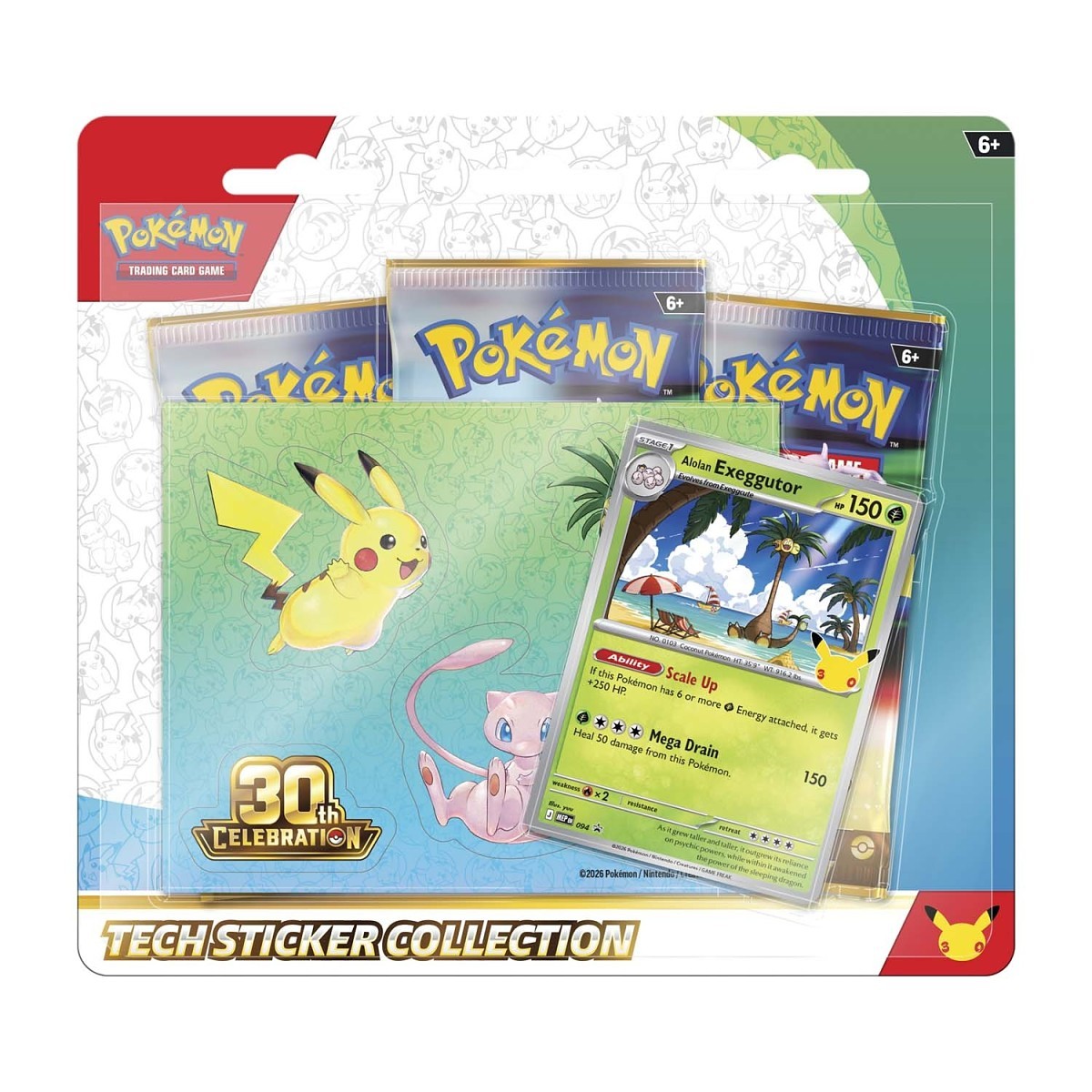 Pokémon 30th Celebration Tech Sticker Collection, factory sealed Pokémon Bundle