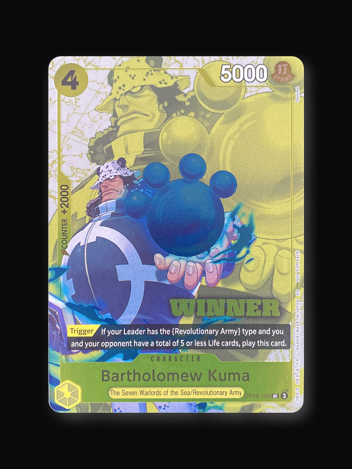 Bartholomew Kuma OP09-108 Uncommon One Piece Emperors in the New World (Winner Pack 2025 Vol. 4)-front