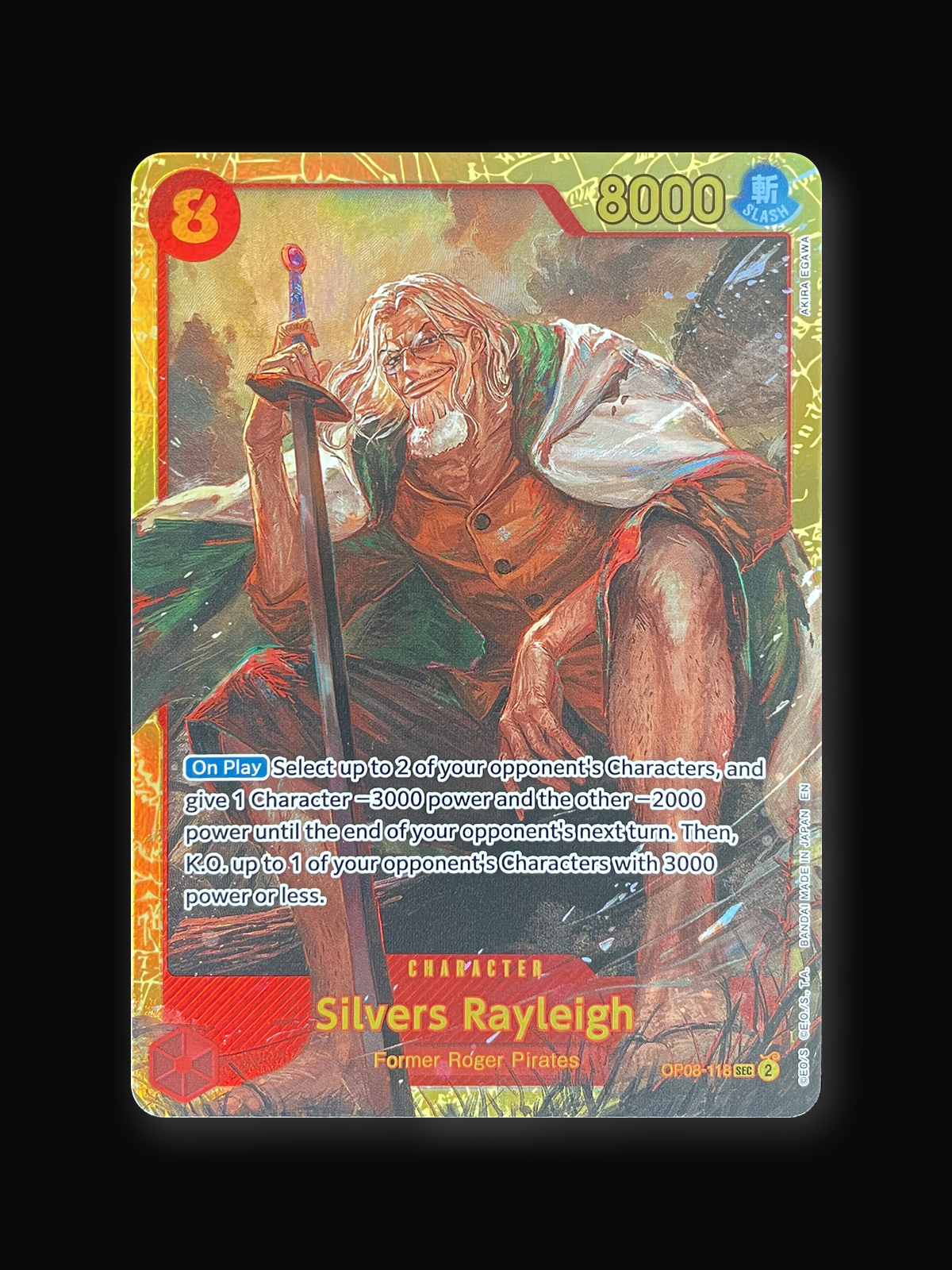 Silvers Rayleigh OP08-118 Secret Rare One Piece Single Card-front