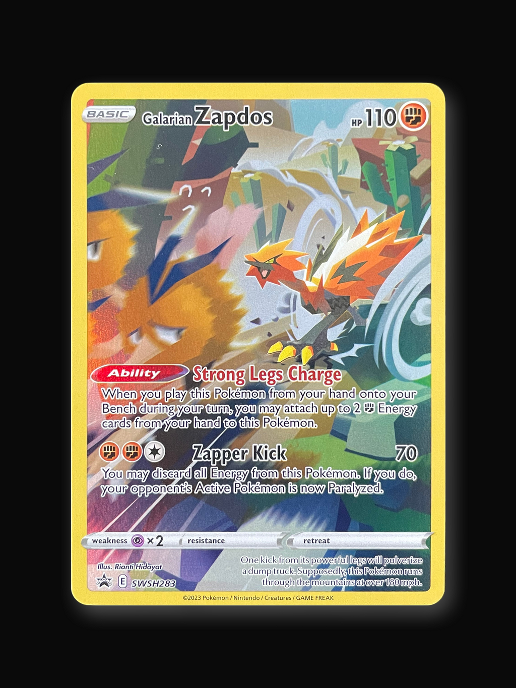 Galarian Zapdos SWSH283 SWSH Black Star Promos - front